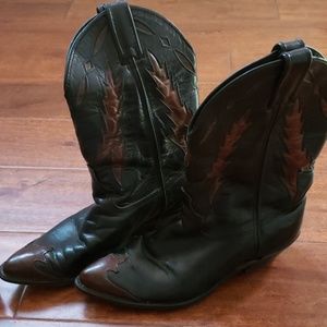 Code West Black/Chocolate Inlay Cowgirl Boots